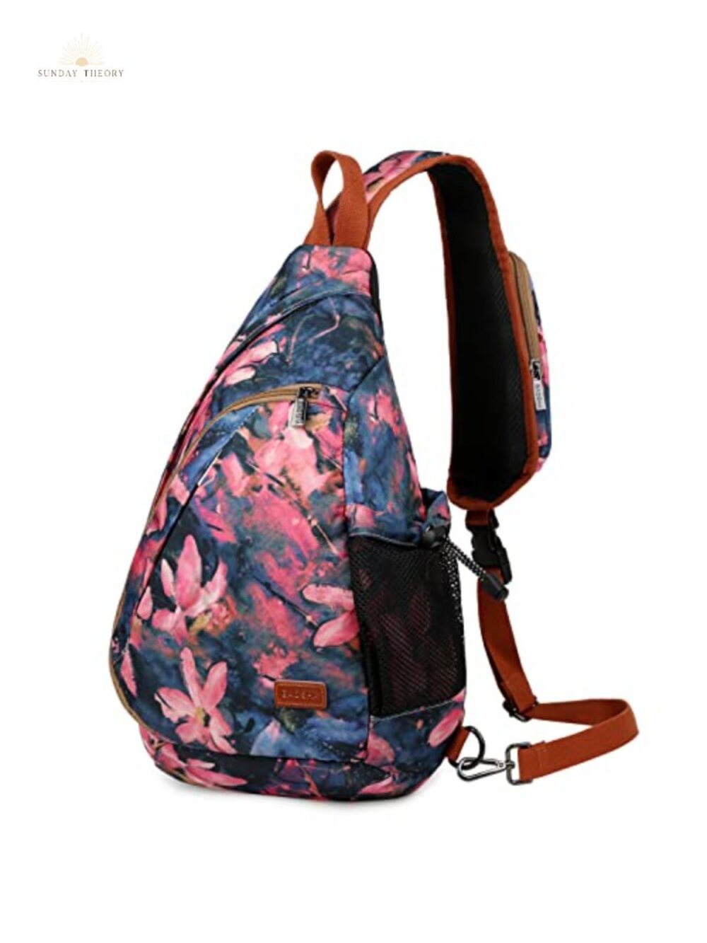 Floral Print Sling Backpack Crossbody Shoulder Chest Bag Travel Hiking Daypack